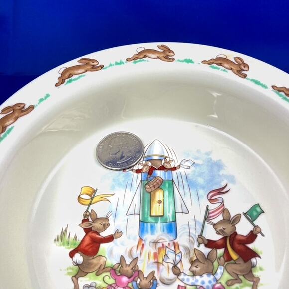 Royal Doulton Lot of Childs Tableware Bunnykins with Plate Bowl 2 Handle Cup - Picture 9 of 16